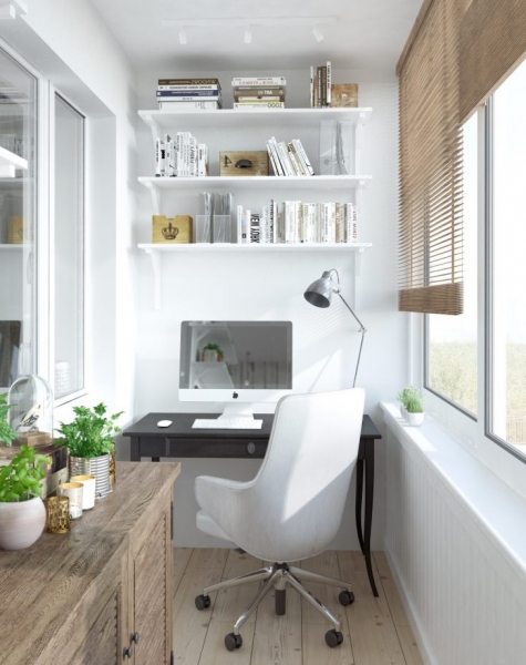 Дизайн балкона, интерьер лоджии в квартире, современные идеи.3